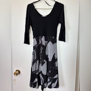 🖤Papillon Blanc Black and Gray Fit and Flare Dress🤍